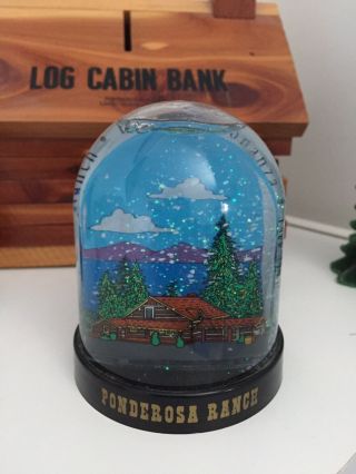 Bonanza Ponderosa Ranch Nevada Plastic Snow Globe (rare Find)