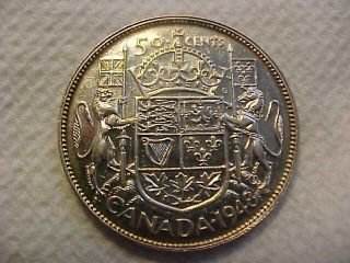 1948 Canada Half Dollar Fifty Cent Key Date Au - Plus Km - 45 Rare Coin