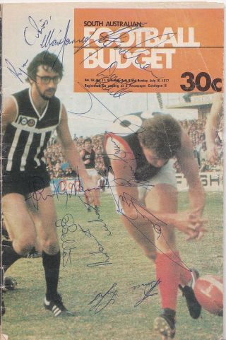 Port Adelaide 1977 Sanfl Rare Signed Football Budget