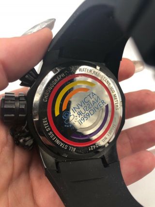 Invicta Russian Diver 22421 Men ' s 52mm Colorful Dial Chronograph Watch RARE 7