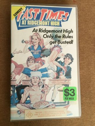 Rare 1980s Fast Times At Ridgemont High Vhs Cic Movie Ex Rental Store Sean Penn