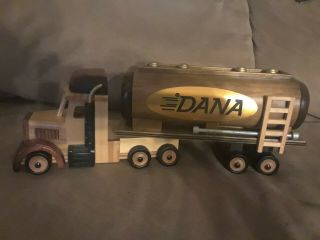 Rare Dana Semi Tanker Trailer Real Wooden Handmade Amish Style Stash Box /bank