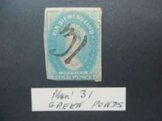 Tasmania Stamps: Chalon Varieties - Rare (f428)