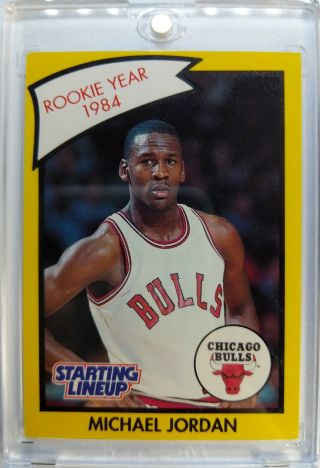 Rare: 1990 Starting Lineup Michael Jordan Rookie Year 1984 Collector Card