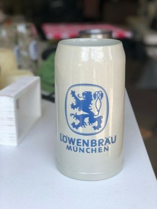 Rare Large Vintage Lowenbrau Beer Mug Tankard 2l Munchen