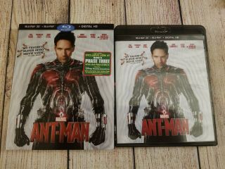 Ant - Man 3d (3d,  Blu - Ray,  2015) W/ Oop Rare Slipcover Marvel Avengers Region