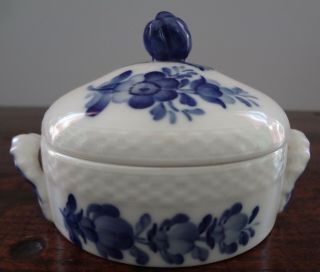 Rare Royal Copenhagen Blue Flowers Braided Butter Bowl & Lid
