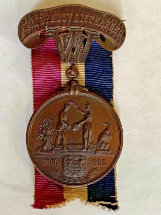 Rare Civil War Honorably Discharged Medal Geo.  W.  Steinbeck Wv 15th Reg