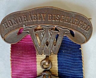 Rare CIVIL WAR HONORABLY DISCHARGED MEDAL Geo.  W.  Steinbeck WV 15th REG 5
