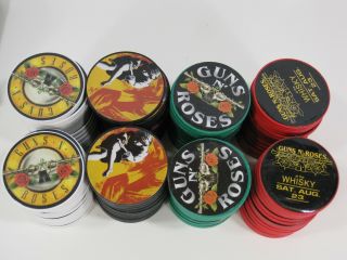 Rare Guns N ' Roses Poker Chips and 1 Deck of Cards in Tin Bravado 2005 4