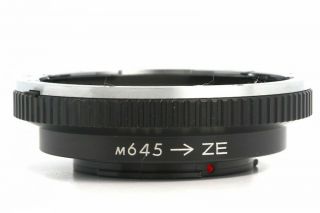 Mamiya M645 Lens To Ze Mount Adapter Ring From Japan Very Rare Exc,  2