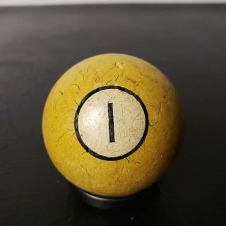 Antique Pool / Billiards Number 1 Clay Ball Rare