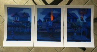 Bezt Midnight Walk Triptych 3 Print Set /50 Etam Cru Sainer 1xrun Poster Rare