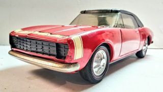 1968 Camaro Ss Red Toy Car Steel Tin Made In Japan Rare