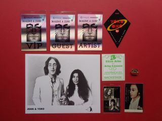 John Lennon,  Yoko,  Promo Photo,  7 Backstage Passes,  Enamal Pin,  Rare Tour Originals