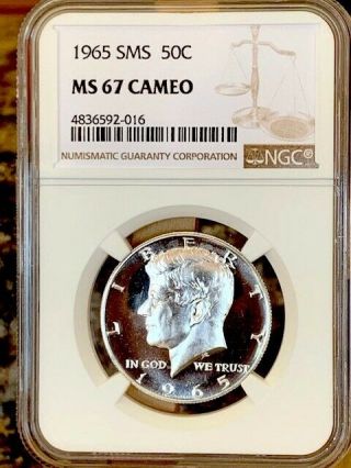 1965 Silver Kennedy Ngc Sms 67 Cameo Top Quality & Rare