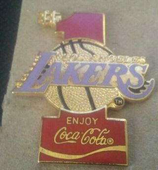 Nba Los Angeles Lakers 1 Coca Cola Pin Double Closure Rarely Seen On Ebay