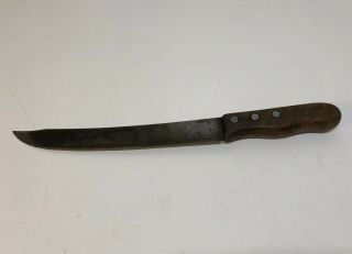 Vintage Rare Remington 4410 Carbon Steel Butcher Knife 9 3/4” Blade 3 - Pin Handle