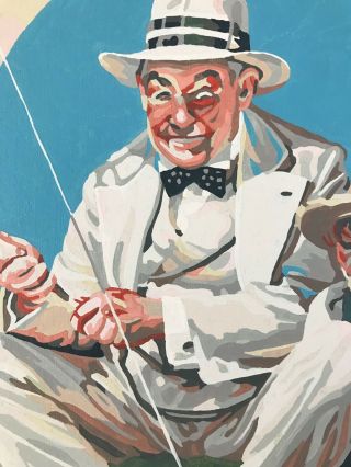 Norman Rockwell Fishing Paint By Number Painting PBN Vintage RARE 2