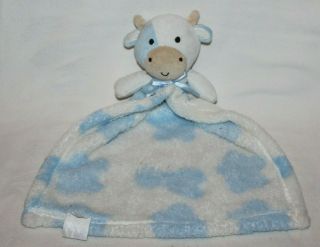 Cutie Pie White Blue Cow Baby Lovey Blanket My 1st Buddy Security 16 " Htf Rare