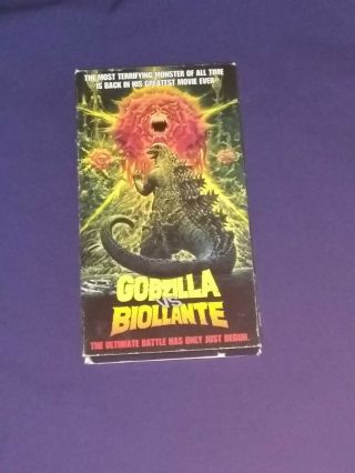 Godzilla Vs Biollante Rare Vhs Tape Explosive Battles 1989 Hbo/dimension