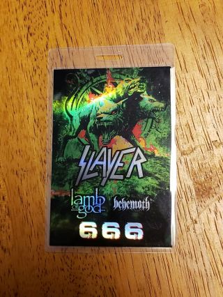 Rare Slayer " 666 " Backstage Pass Lamb Of God & Behemoth 2017