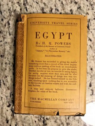 1928 Antique Travel History Book " Egypt " With Rare Dust Jacket
