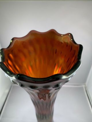 Rare Stretch Carnival Glass Large Vase Probably Fenton Dugan Or Northwood Peach