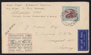 Papua : 1935 First Flight Cover Oroville Port Moresby Signed Rare Only 40 Flown