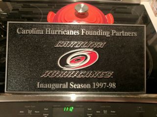 Vintage 1997 Carolina Hurricanes Nhl Hockey Metal Plaque - Ultra Rare Item