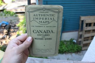 Vintage Philips Authentic Imperial Maps Canada Ontario Quebec 1942 And Rare