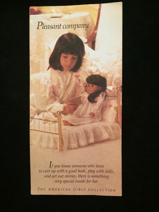 American Girl SAMANTHA 7 Borderless Pamphlets /Brochures copyright 1986 - 88 RARE 3