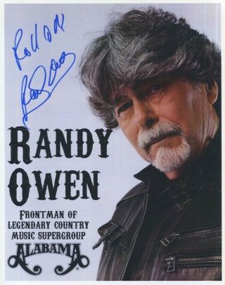 Rare Autographed Randy Owen Glossy 8x10 Photo Print