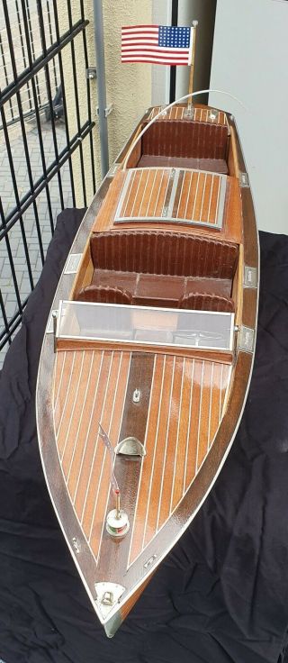 Rare Toy Boat DUMAS ca.  40 inch like ITO Japan Chris Craft 1970 mahogany vintage 3