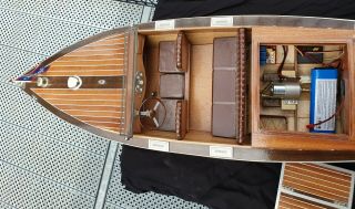 Rare Toy Boat DUMAS ca.  40 inch like ITO Japan Chris Craft 1970 mahogany vintage 6