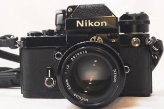 " Rare " Nikon F2 Photomic A Black Slr 35mm Film Camera W/nikkor 50mm F1.  4 Lens