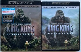 King Kong Ultimate Edition 4k Ultra Hd Blu Ray 3 Disc Set,  Rare Slipcover Sleev