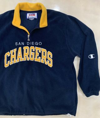 Rare Vintage • San Diego Chargers Jacket Mens Xl Champion Pullover Nfl Pro Line