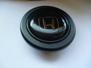 MOMO steering wheel center horn button Honda H gold logo Civic crx integra rare 7