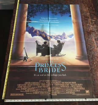 Rare Vintage 1987 The Princess Bride 1 - Sh Theater Movie Poster