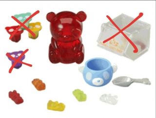 Rare Retired Megahouse Candy Shop 2 Panda Set Miniature Re - Ment Gummy Bears A14