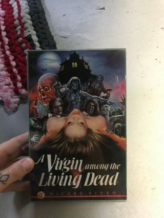 Virgin Among The Living Dead Wizard Horror Sov Slasher Rare Oop Vhs Big Box Slip
