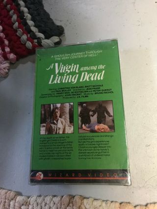 VIRGIN AMONG THE LIVING DEAD WIZARD HORROR SOV SLASHER RARE OOP VHS BIG BOX SLIP 5