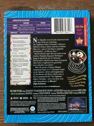 Tim Burton ' s The Nightmare Before Christmas Blu - ray STEELBOOK bestbuy RARE OOP 2