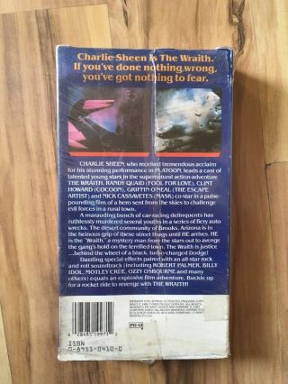 THE WRAITH VHS TAPE Rare Check out the pics 3