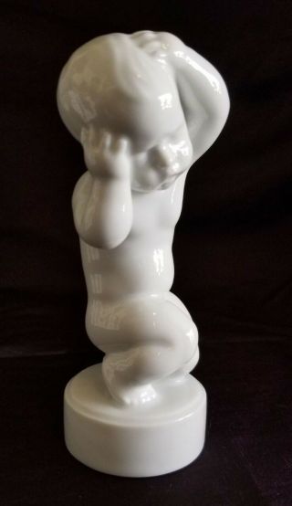 RARE - Complete set of 4 B&G Bing & Grondahl White Porcelain Baby Figurines 2