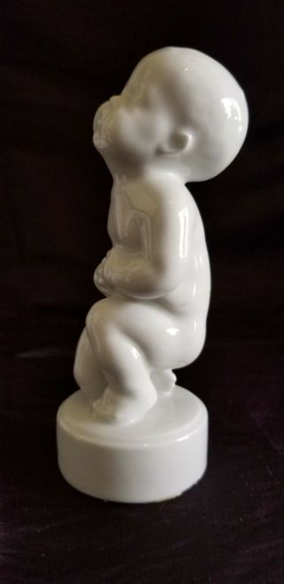 RARE - Complete set of 4 B&G Bing & Grondahl White Porcelain Baby Figurines 7