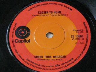 Grand Funk Closer To Home/aimless Lady 1970 Uk Cl15661 45 Ex - /ex - Rare