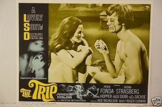 Rare Psych - The Trip Lsd Peter Fonda 1967 Complete 8 Lobby Card Set -