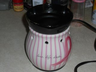 Guc Rare " Scentsy " Warmer Love,  Life,  Hope Breast Cancer Pink Ribbon Full Size